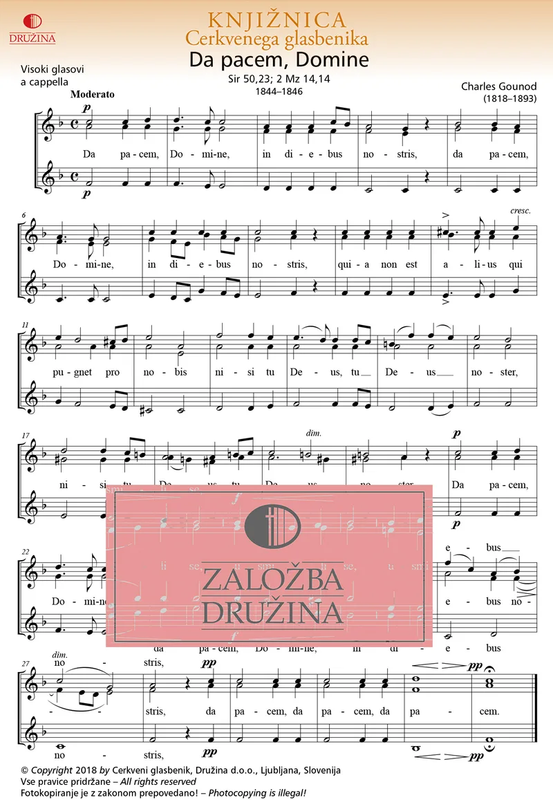 Note CG- Da pacem, Domine (Gounod Charles) 2018