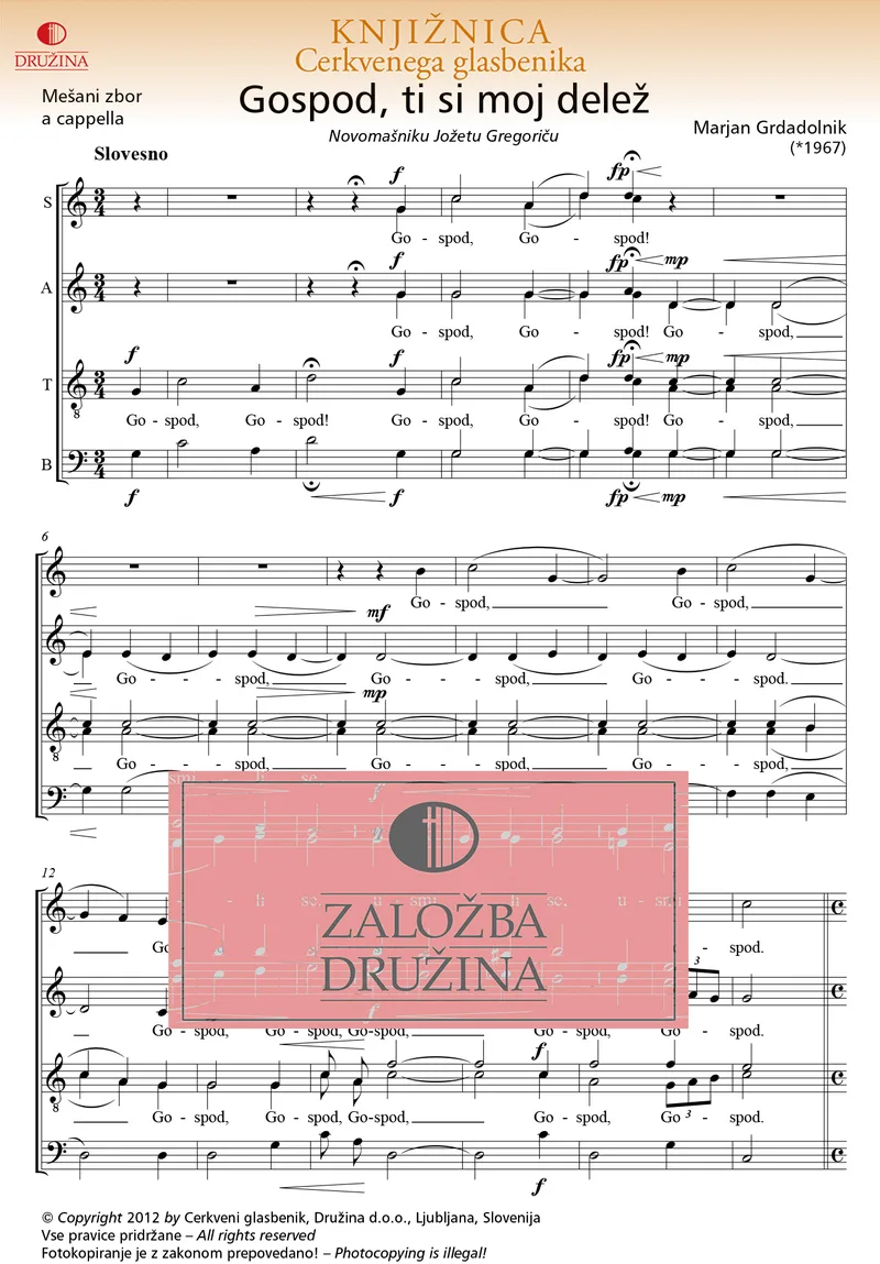 Note CG- Gospod, ti si moj delež (Grdadolnik Marjan) 2012