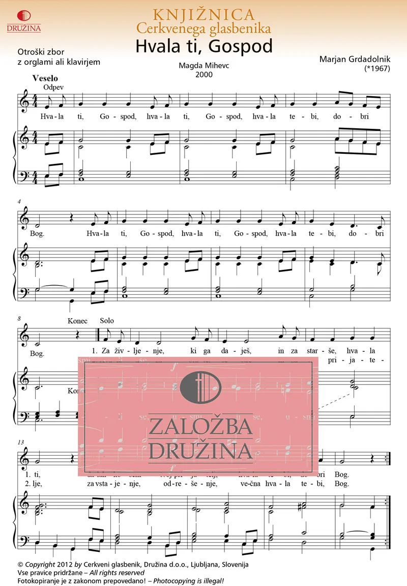 Note CG- Hvala ti, Gospod (Grdadolnik Marjan) 2012
