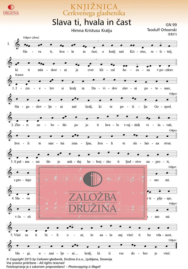 Note CG - gregorijanski koral: Kjer je ljubezen resnična (Podstenšek Matej) 2015