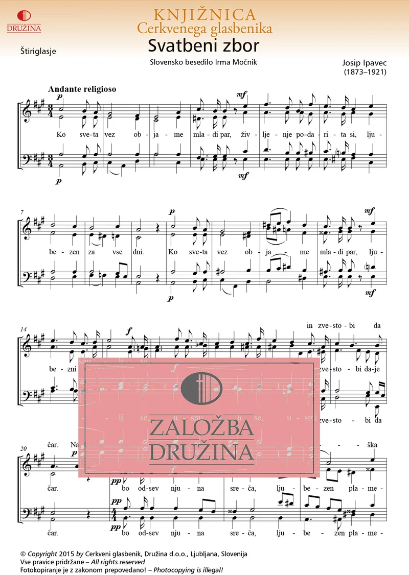 Note CG- Svatbeni zbor (Ipavec Josip) 2015