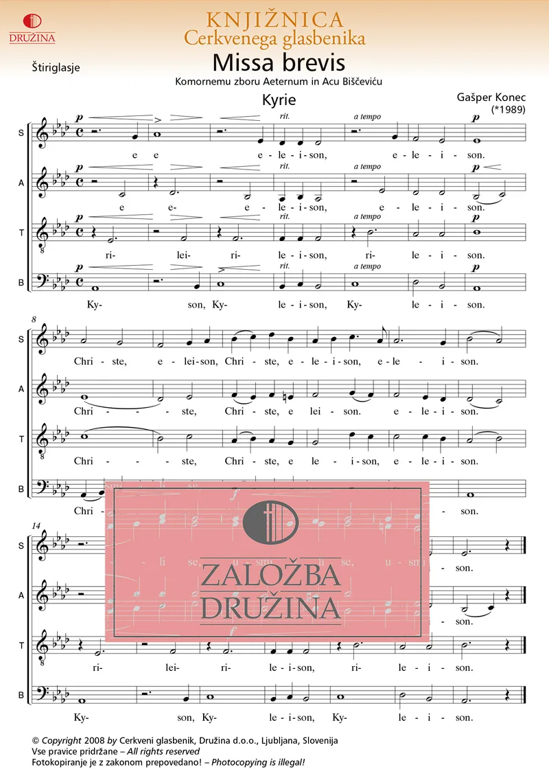 Note CG- Missa brevis (Gašper Konec) 2008