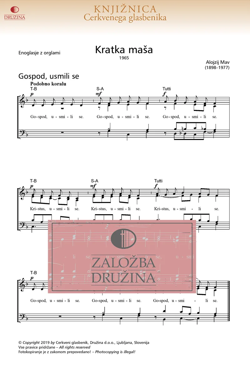 Note CG - Kratka maša (Mav Alojzij) 2019