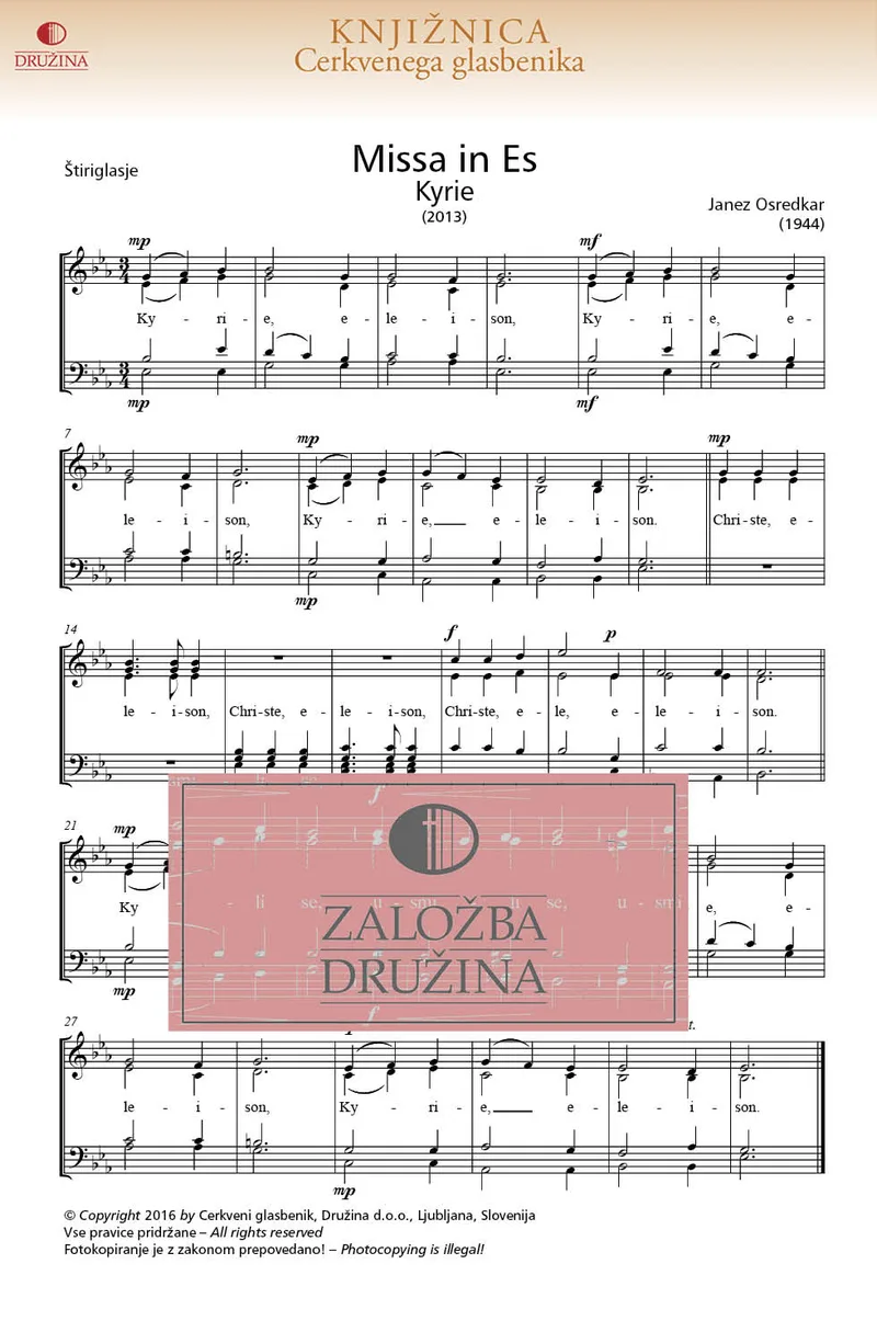 Note CG - Kyrie (Missa in es) (Osredkar Janez) 2016