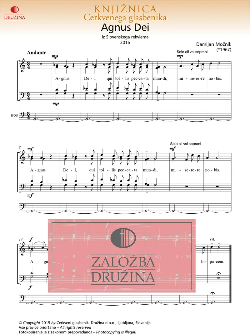 Note CG - Agnus Dei (Močnik Damijan) 2015