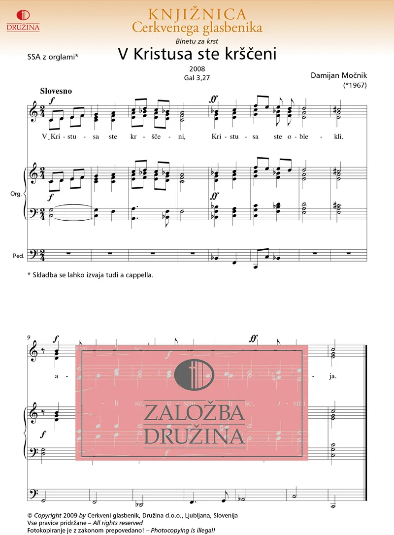 Note CG - V Kristusa ste krščeni (Močnik Damijan) 2009