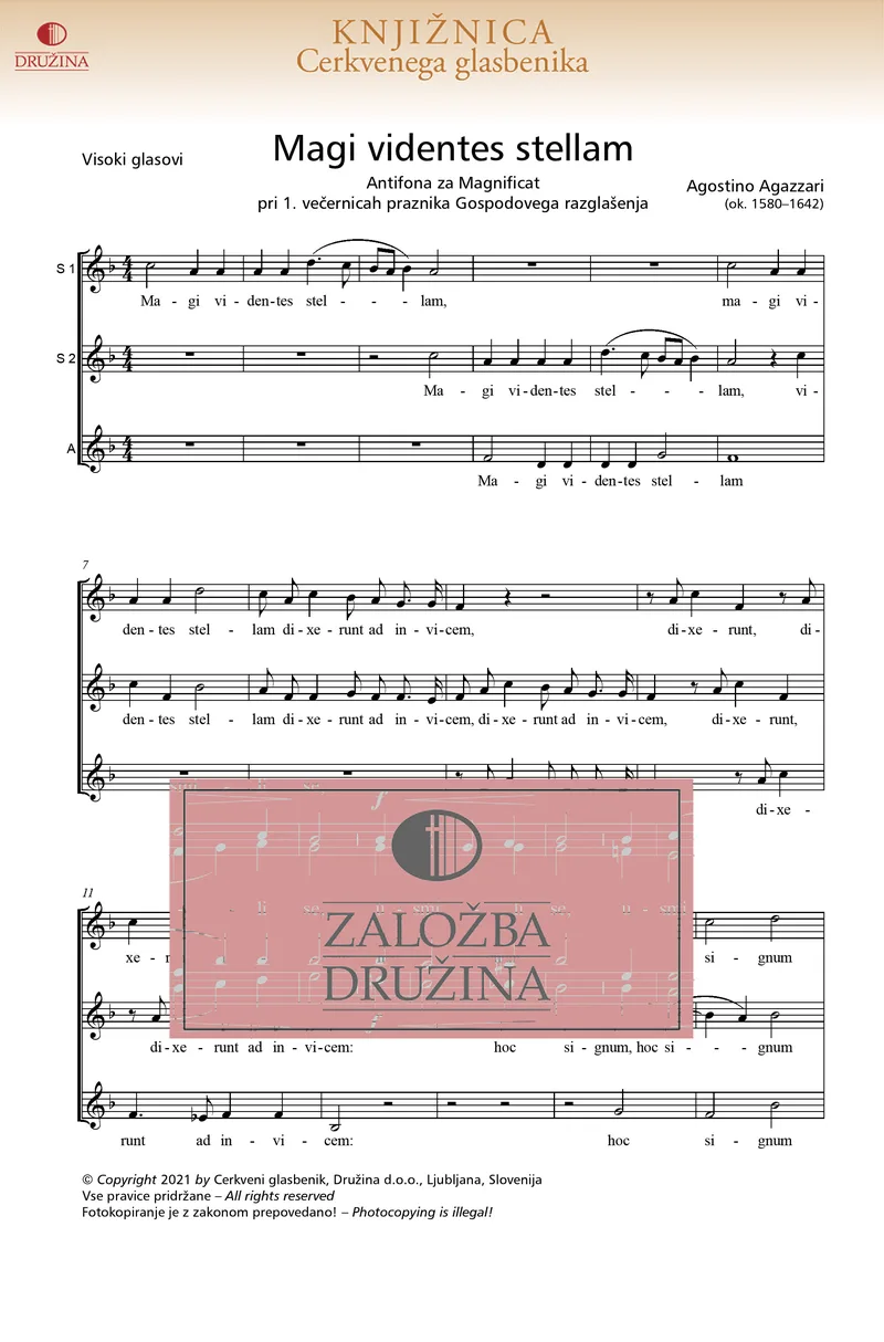 Note CG - Magi videntes stellam (Agazzari Agostino) 2021