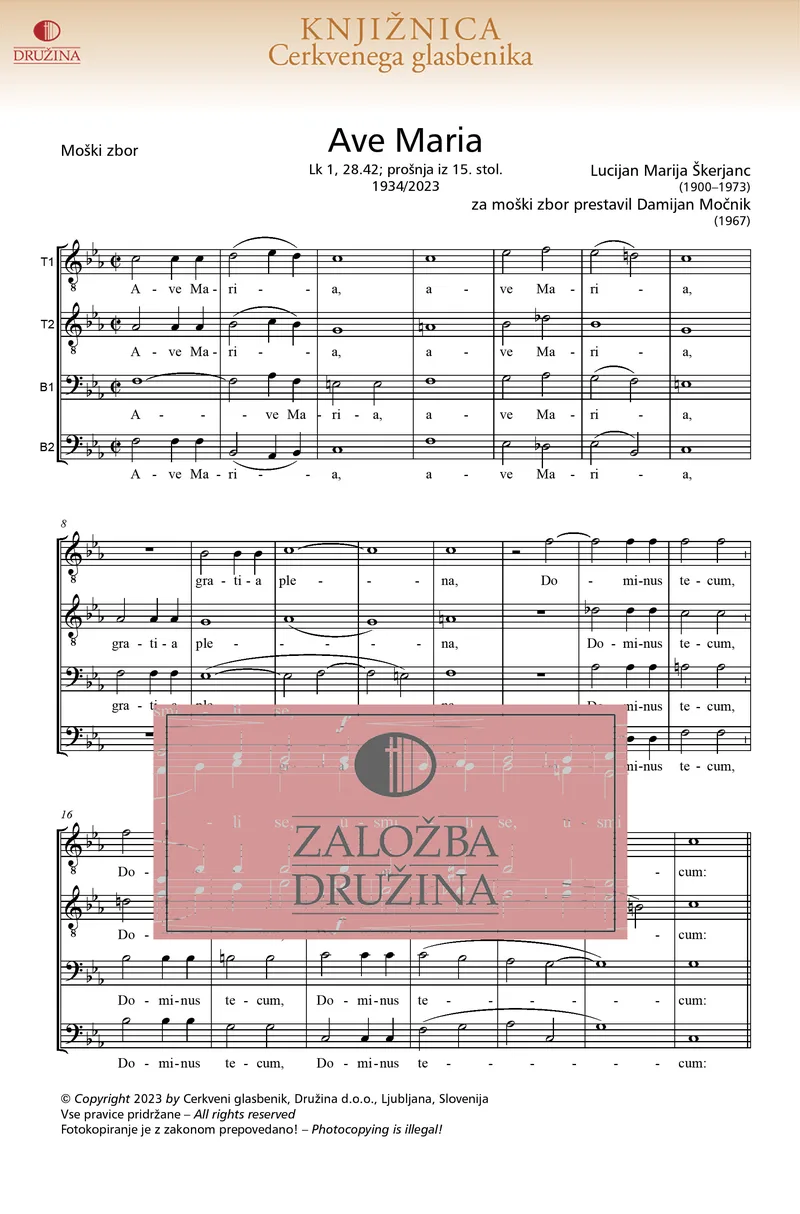 Note CG - Ave Marija (Močnik Damijan) 2023