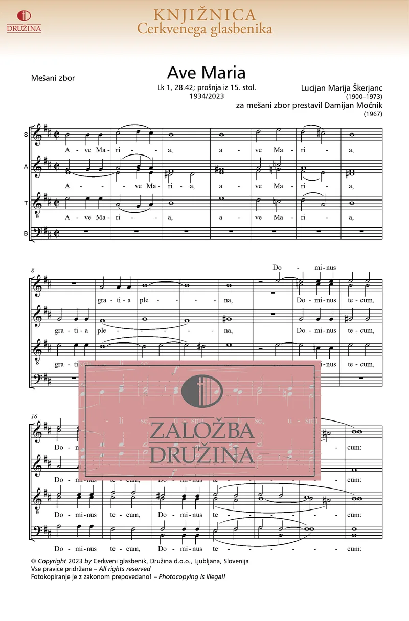 Note CG - Ave Maria (Močnik Damijan) 2023