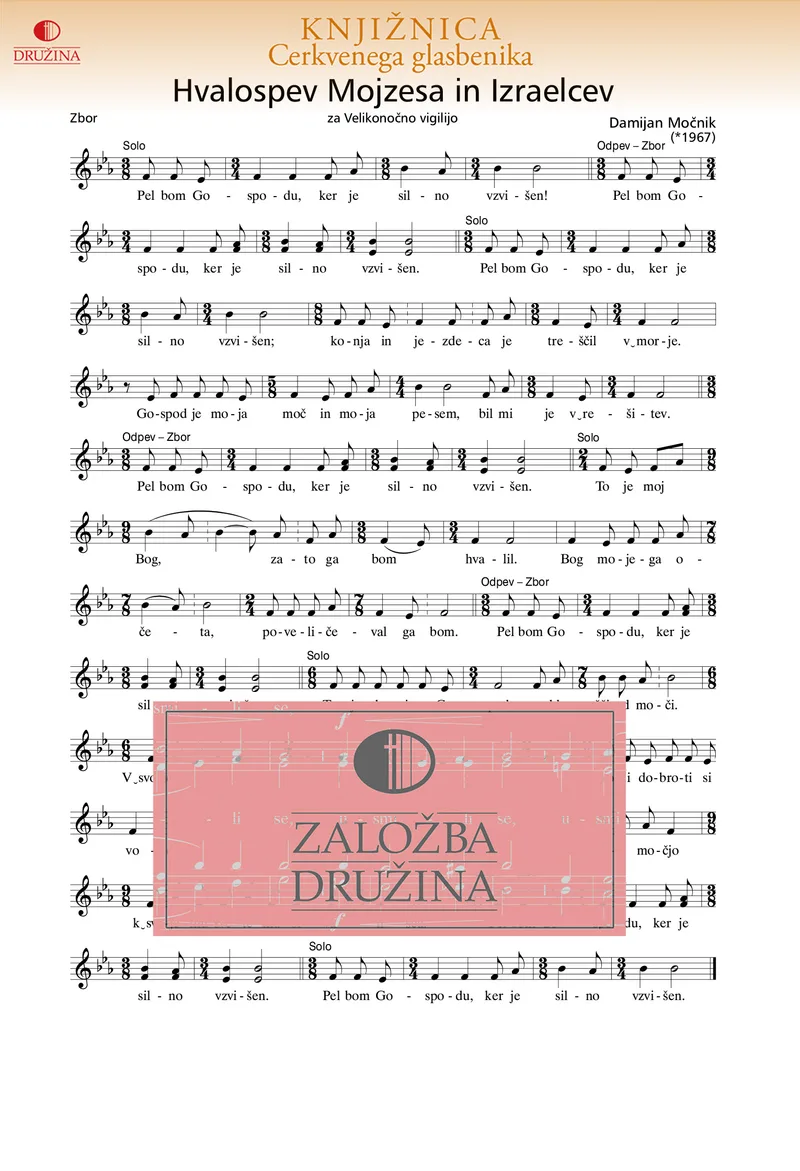 Note CG - Hvalospev Mojzesa in Izraelcev (Močnik Damijan) 2004