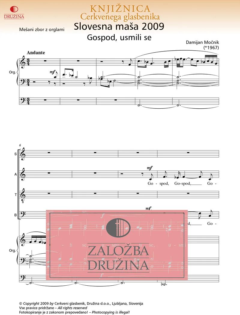 Note CG- Slovesna maša 2009 (Močnik Damijan) 2009