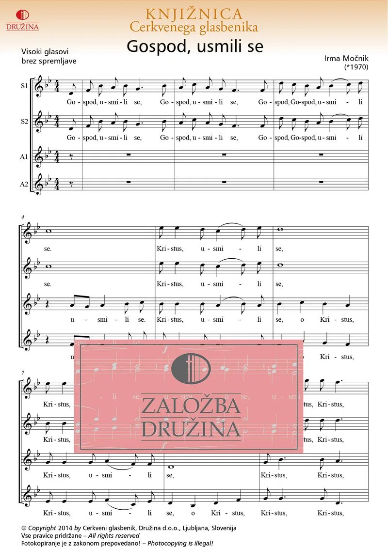 Note CG - Gospod, usmili se (Močnik Irma) 2014