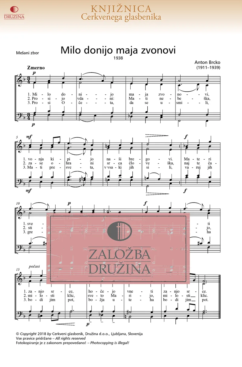 Note CG - Milo donijo maja zvonovi (Brcko Anton) 2018