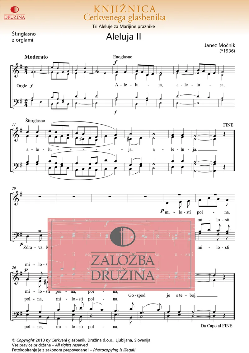 Note CG - Aleluja II (Močnik Janez) 2010