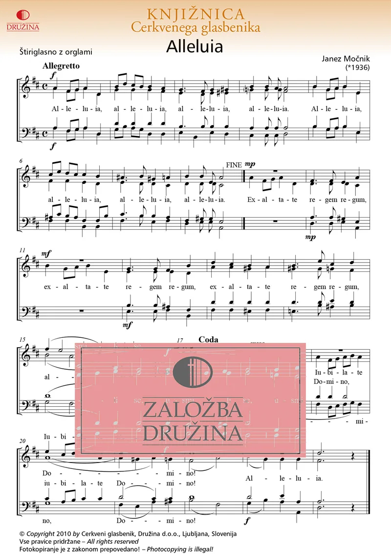 Note CG - Aleluja IV (Močnik Janez) 2010