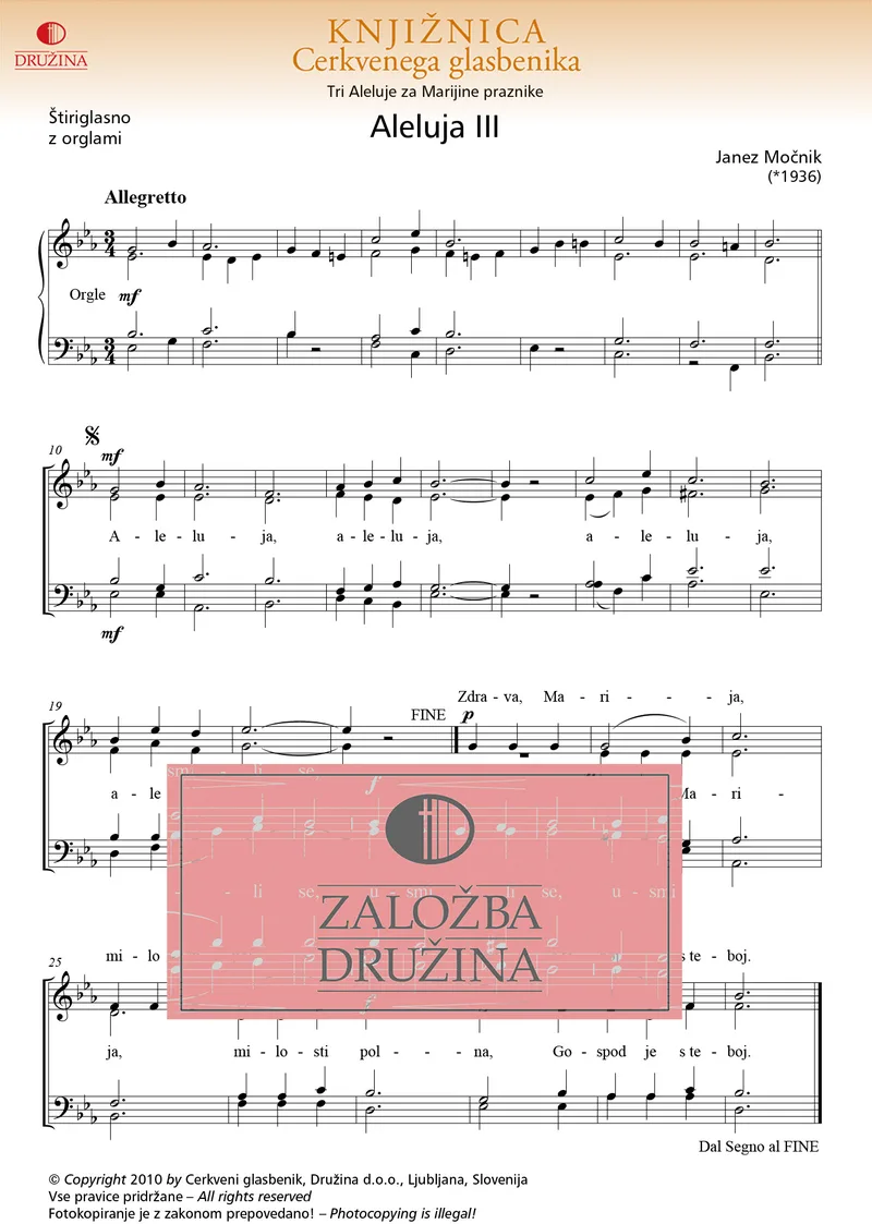 Note CG - Aleluja III (Janez Močnik) 2010