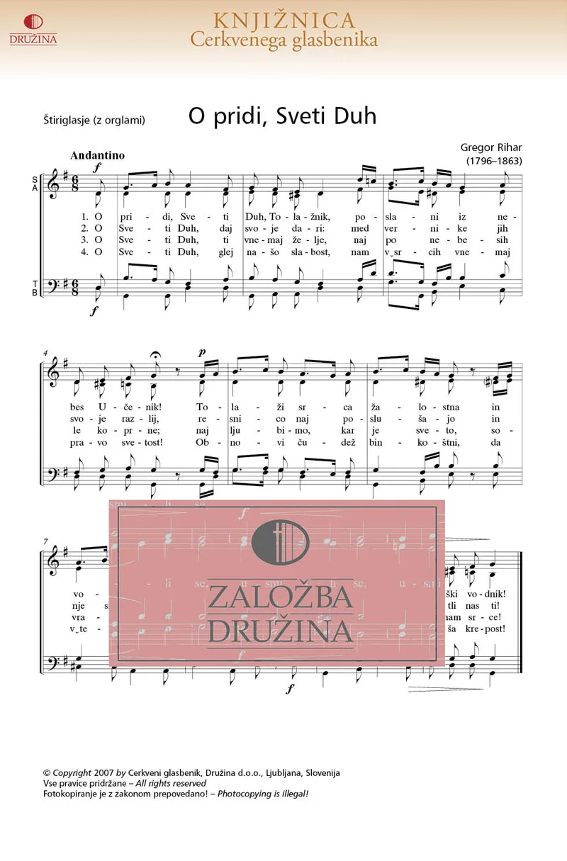 Note CG - O pridi, Sveti Duh (Rihar Gregor) 2007