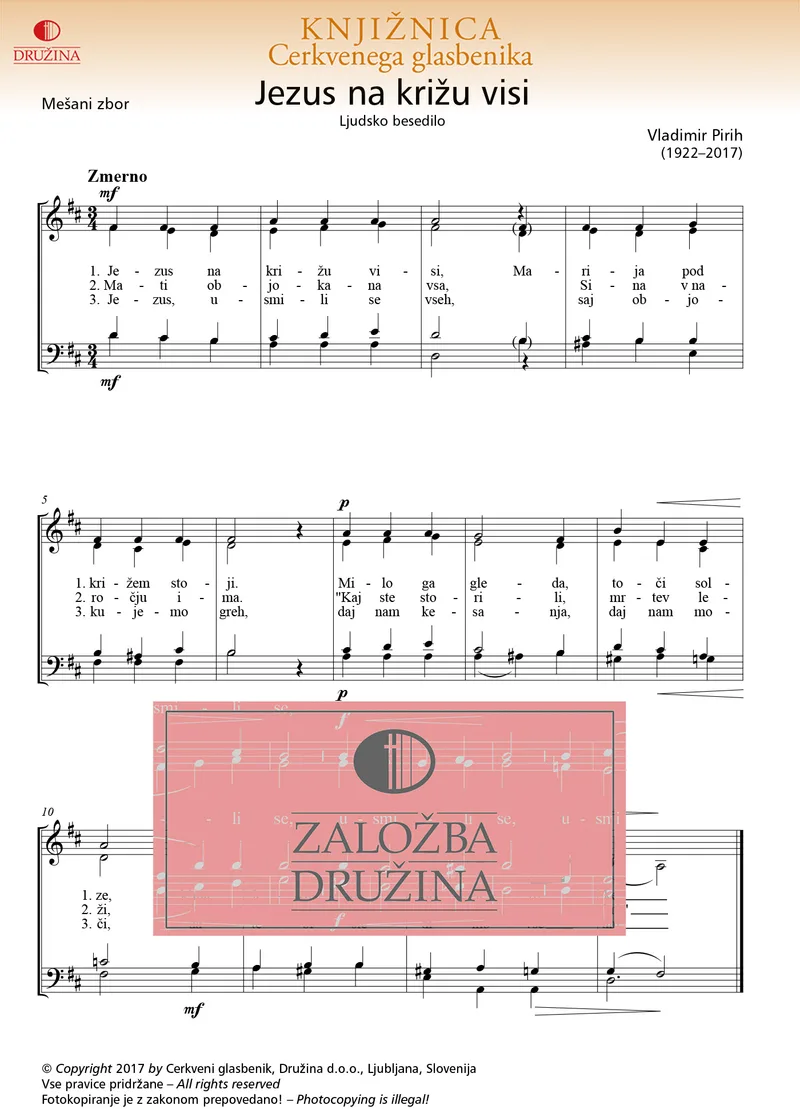 Note CG - Jezus na križu visi (Pirh Vladimir) 2017