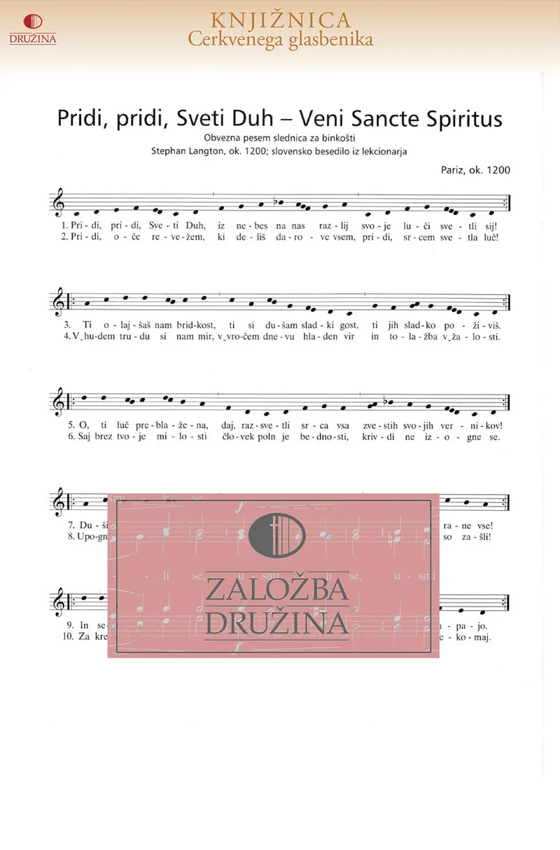 Note CG - Pridi, pridi, Sveti Duh - Veni Sancte Spiritus (Langton Stephan) 2004