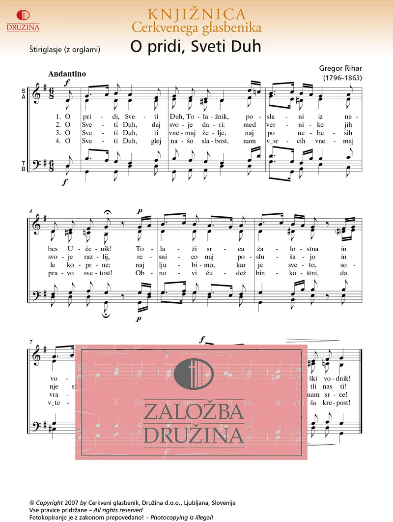 Note CG - O pridi, Sveti Duh (Rihar Gregor) 2007