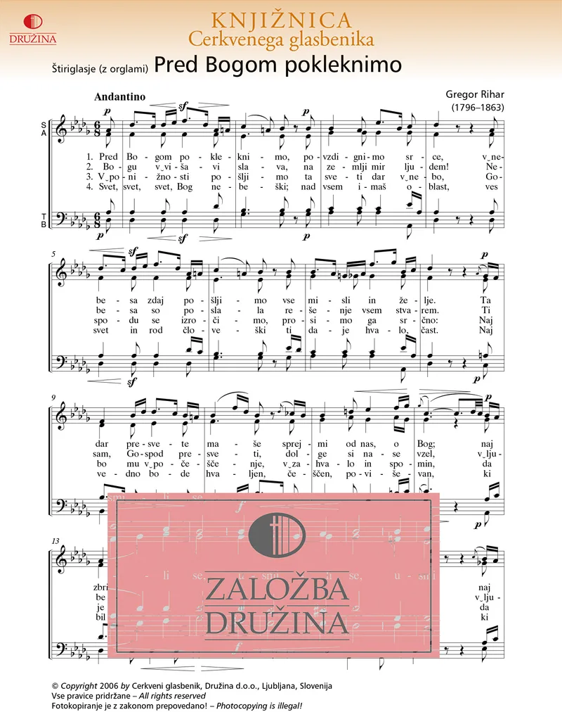 Note CG- Pred Bogom pokleknimo (Rihar Gregor) 2006