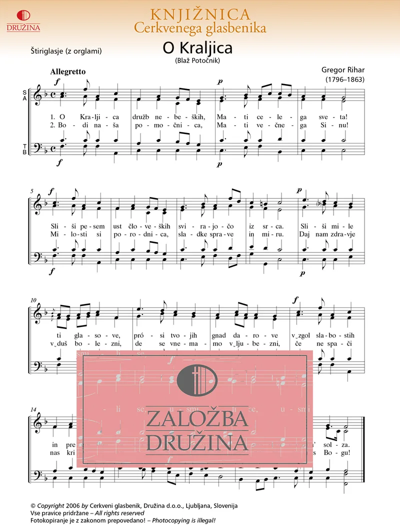 Note CG - O Kraljica (Rihar Gregor) 2006