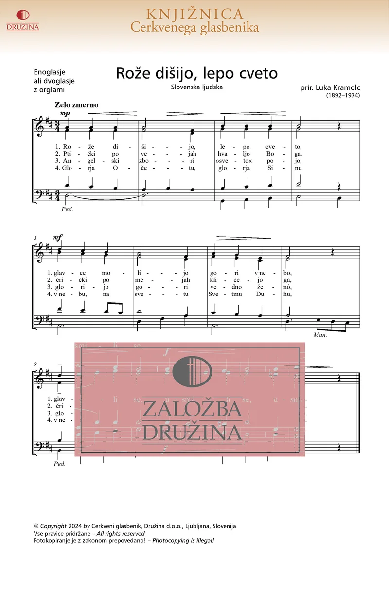 Note CG - Rože dišijo, lepo cveto (Kramolc Luka) 2024