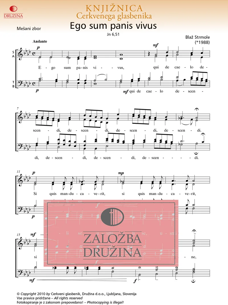 Note CG - Ego sum panis vivus (Strmole Blaž) 2010
