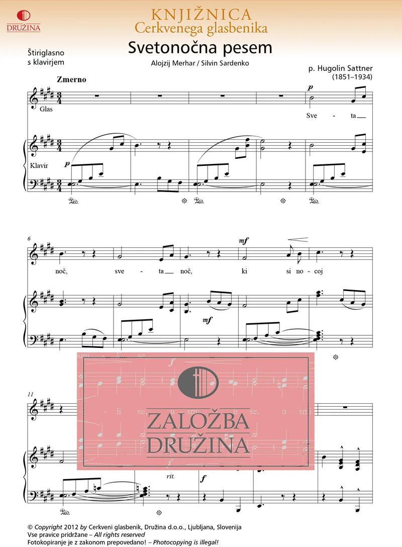 Note CG - Svetonočna pesem (Sattner Hugolin) 2012