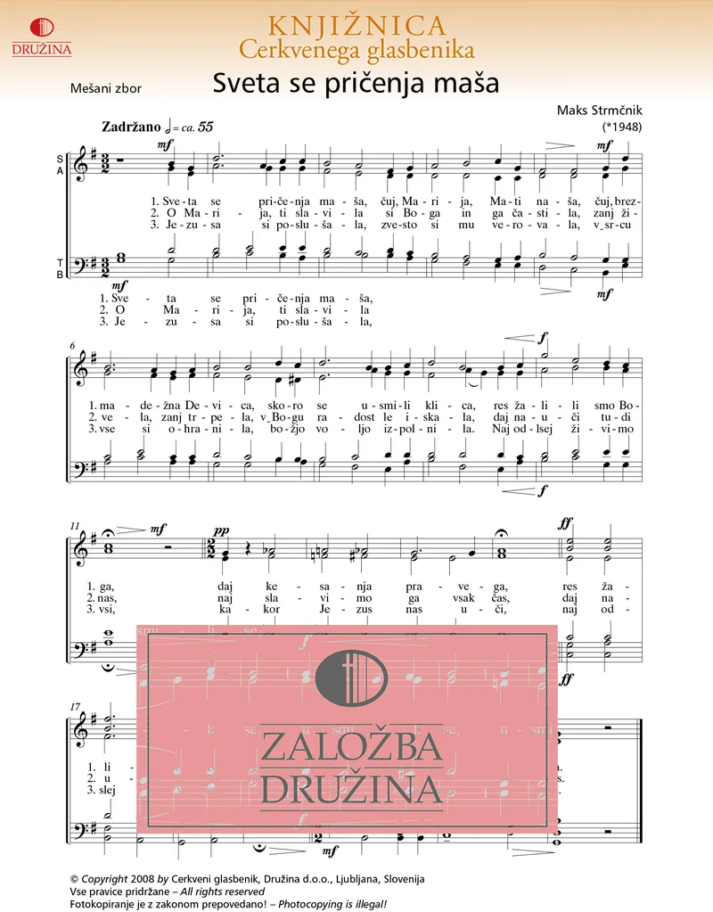 Note CG - Sveta se pričenja maša (Strmčnik Maks) 2008