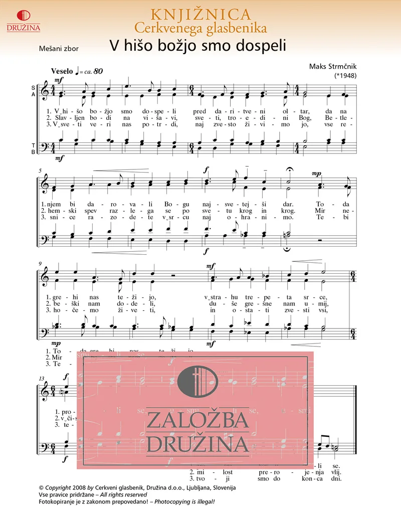 Note CG - V hišo božjo smo dospeli (Strmčnik Maks) 2008