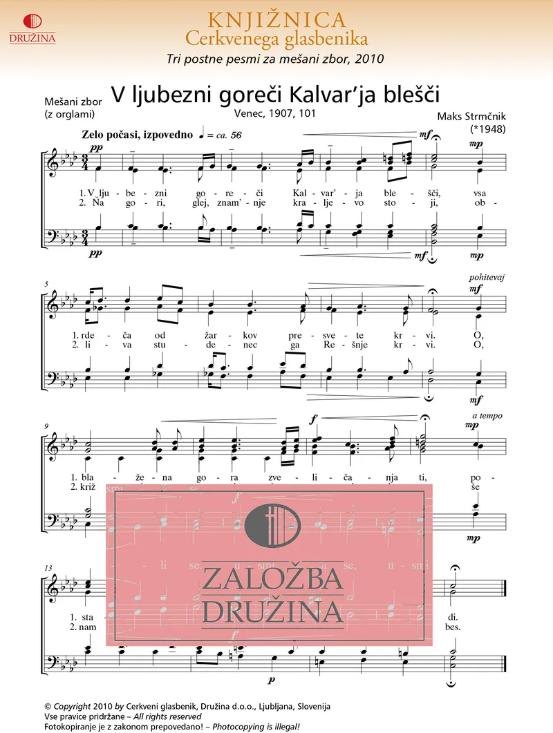 Note CG - V ljubezni goreči Kalvar'ja blešči (Strmčnik Maks) 2010