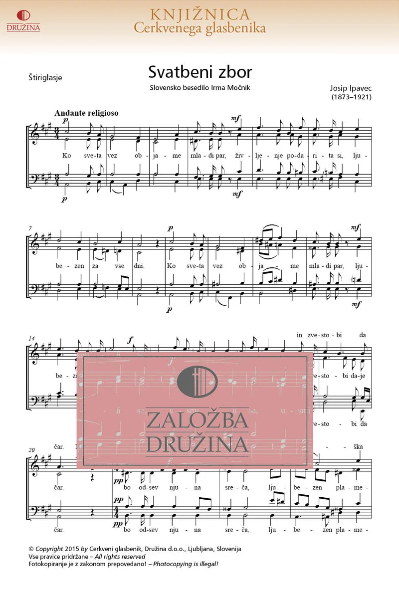 Note CG - Svatbeni zbor (Ipavec Josip) 2015