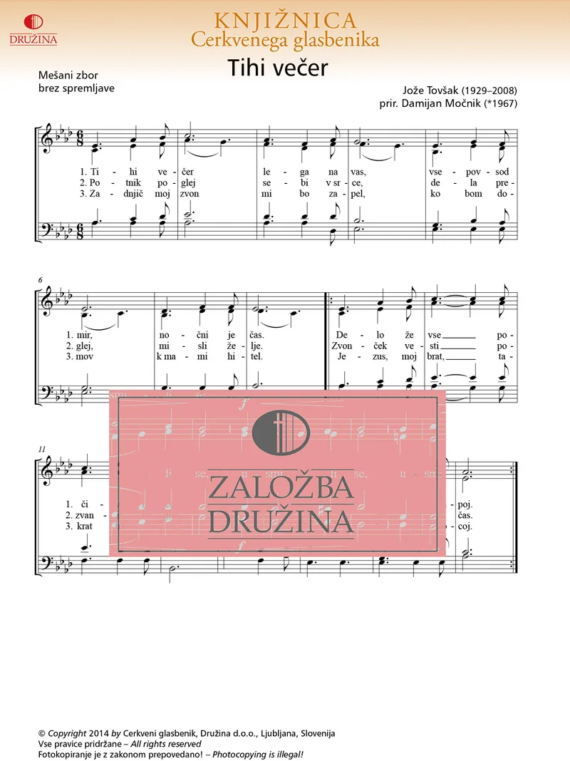 Note CG - Tihi večer (Tovšak Jože) 2014