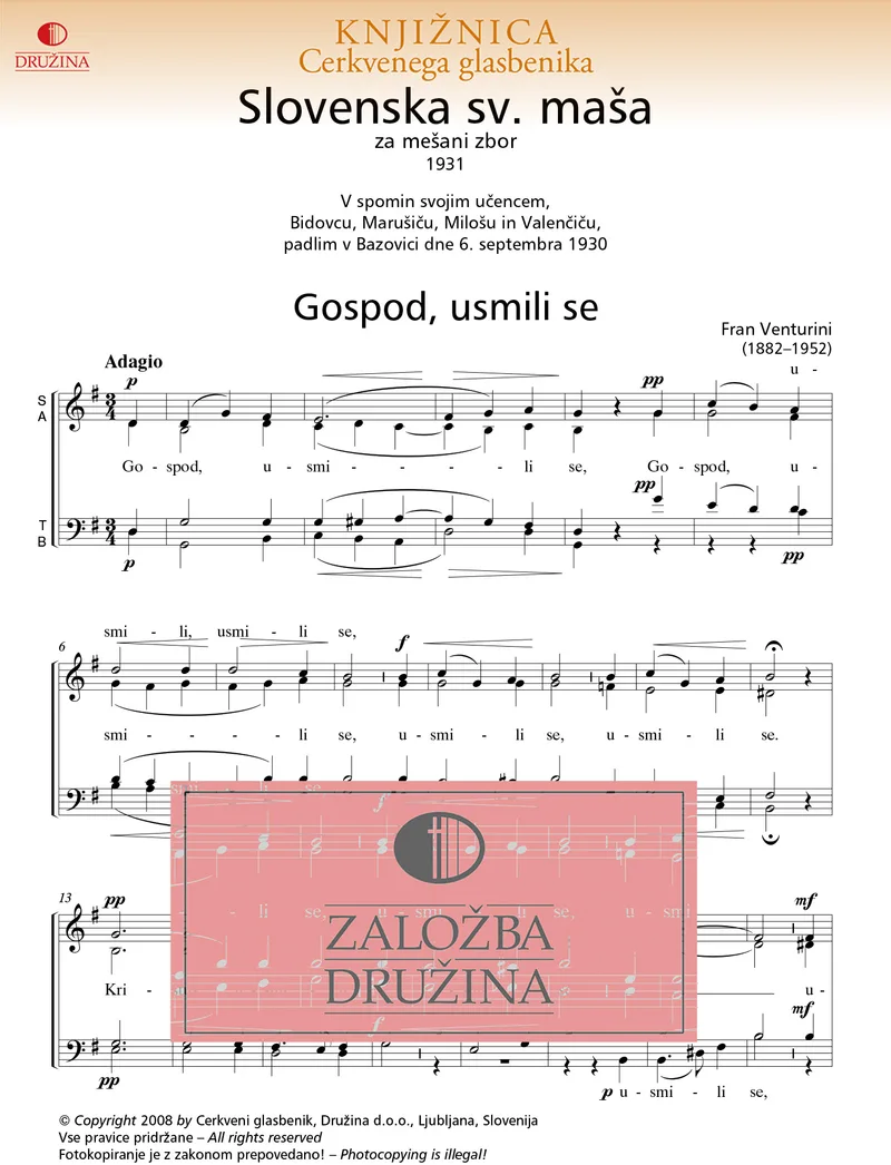 Note CG - Slovenska sv. maša (Venturini Fran) 2008
