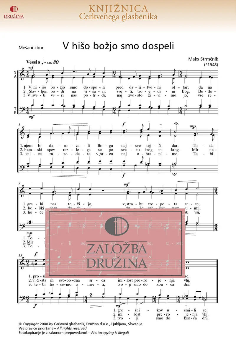 Note CG - V hišo božjo smo dospeli (Stmčnik Maks) 2008