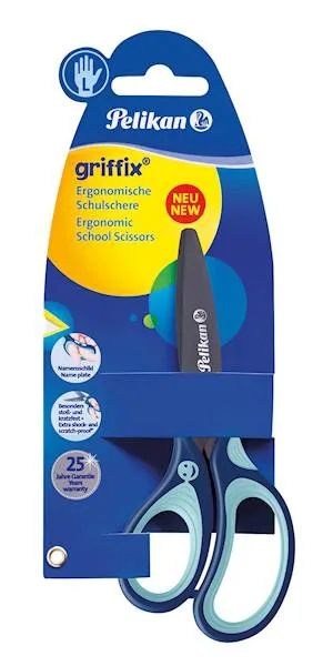 Pelikan škarje Griffix za levičarje, modre, 15 cm