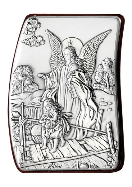 Slika srebrna Angel varuh 9,5 x 7 cm