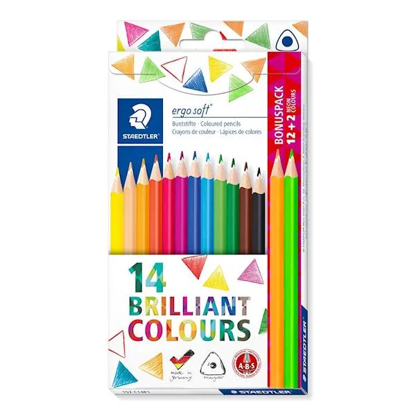 Staedtler barvice Ergosoft 12+2 (V kartonski škatli)