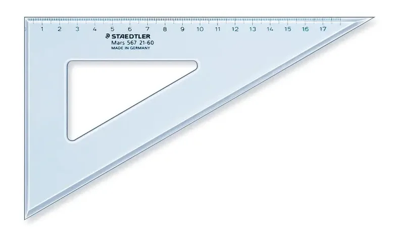 Trikotnik 26cm, 60/30 stopinj, moder