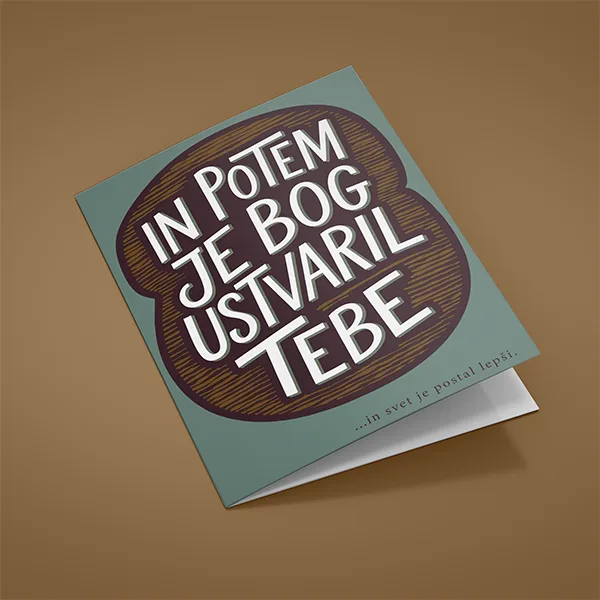 Voščilnica "...in potem je Bog ustvaril tebe" (Blagor)