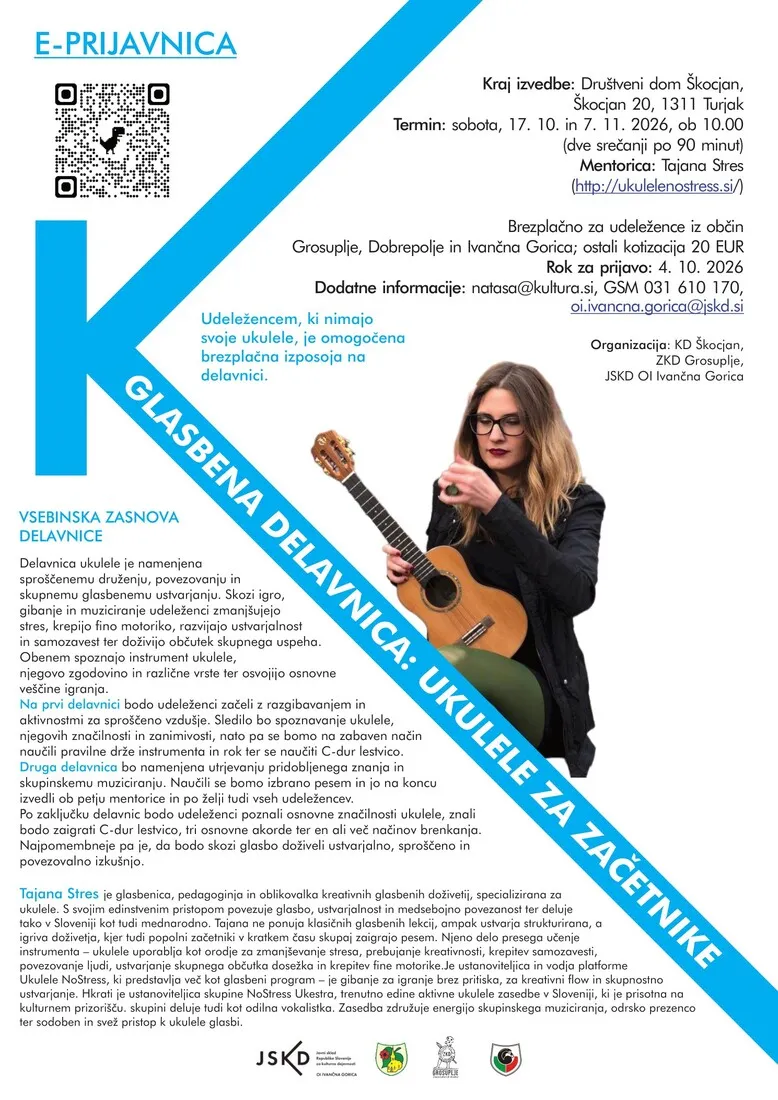 Glasbena delavnica Ukulele za začetnike