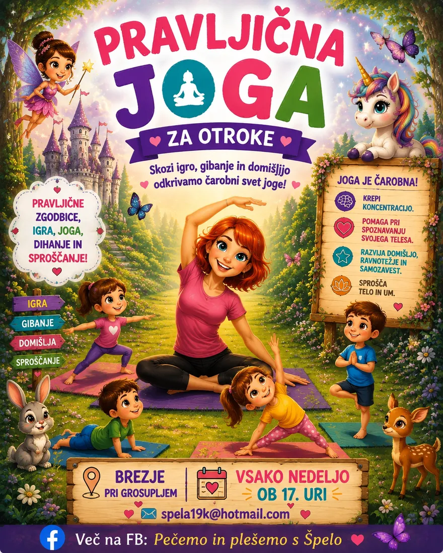 BREZPLAČNA PRAVLJIČNA JOGA - PRAVLJICA, GIBANJE IN ČAROVNIJA V ENI URI!
