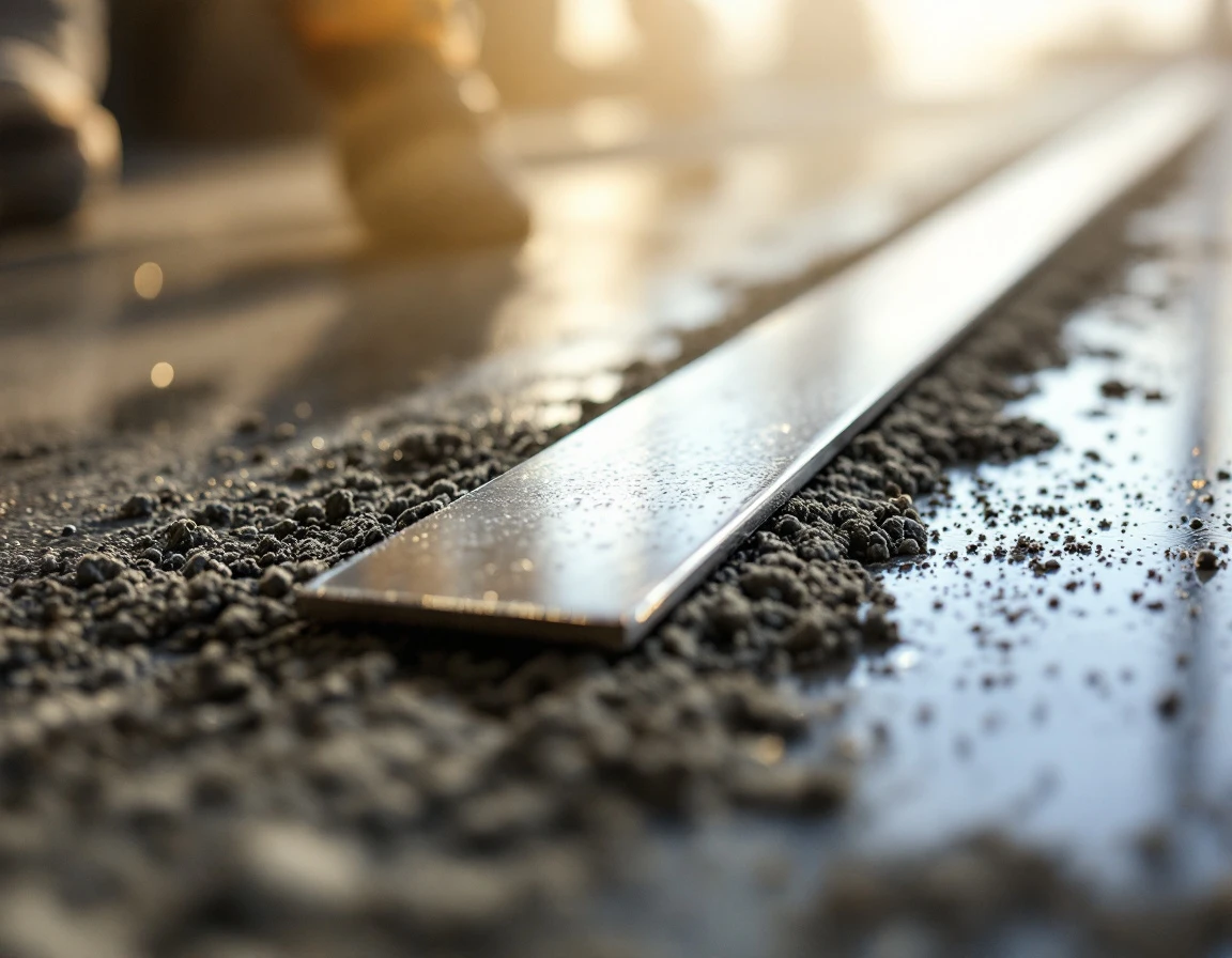 Aluminijasta letev gladi svež estrih