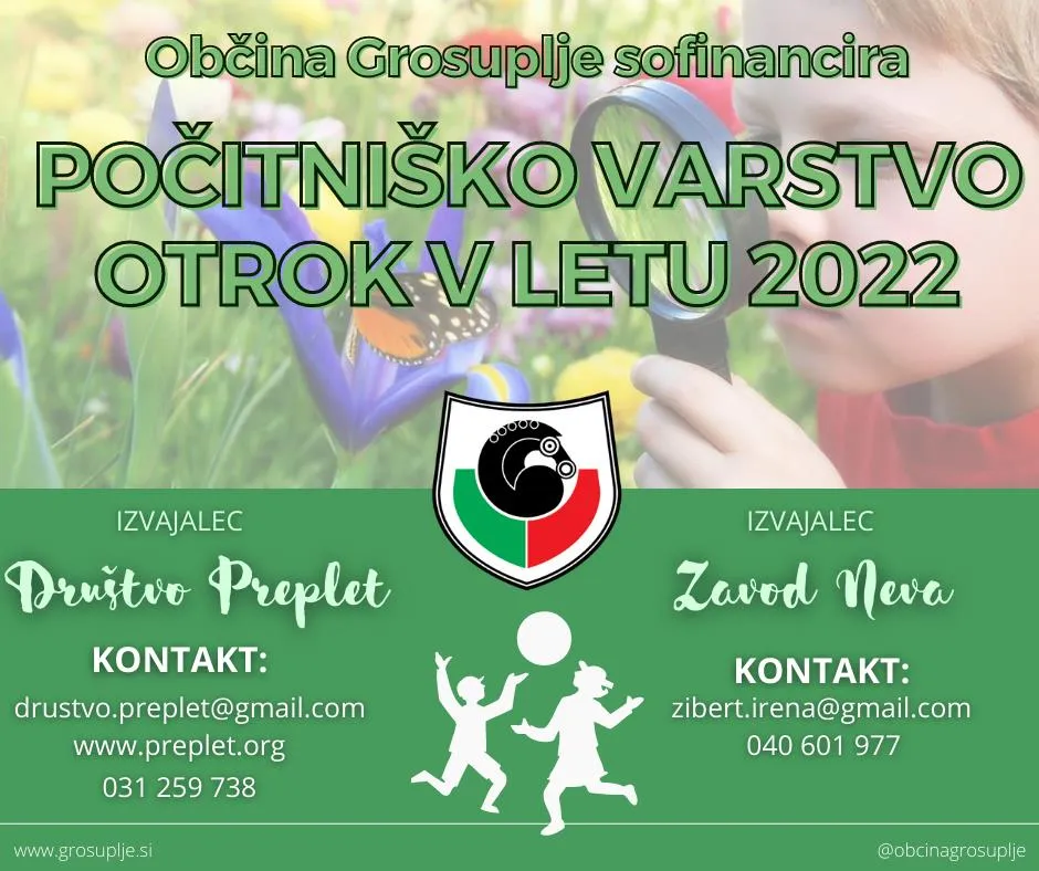 Občina Grosuplje sofinancira počitniško varstvo otrok med poletnimi počitnicami