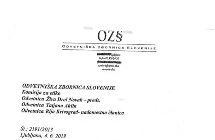 Who are the lawyers who had Tjaša Andree Prosenc's back?