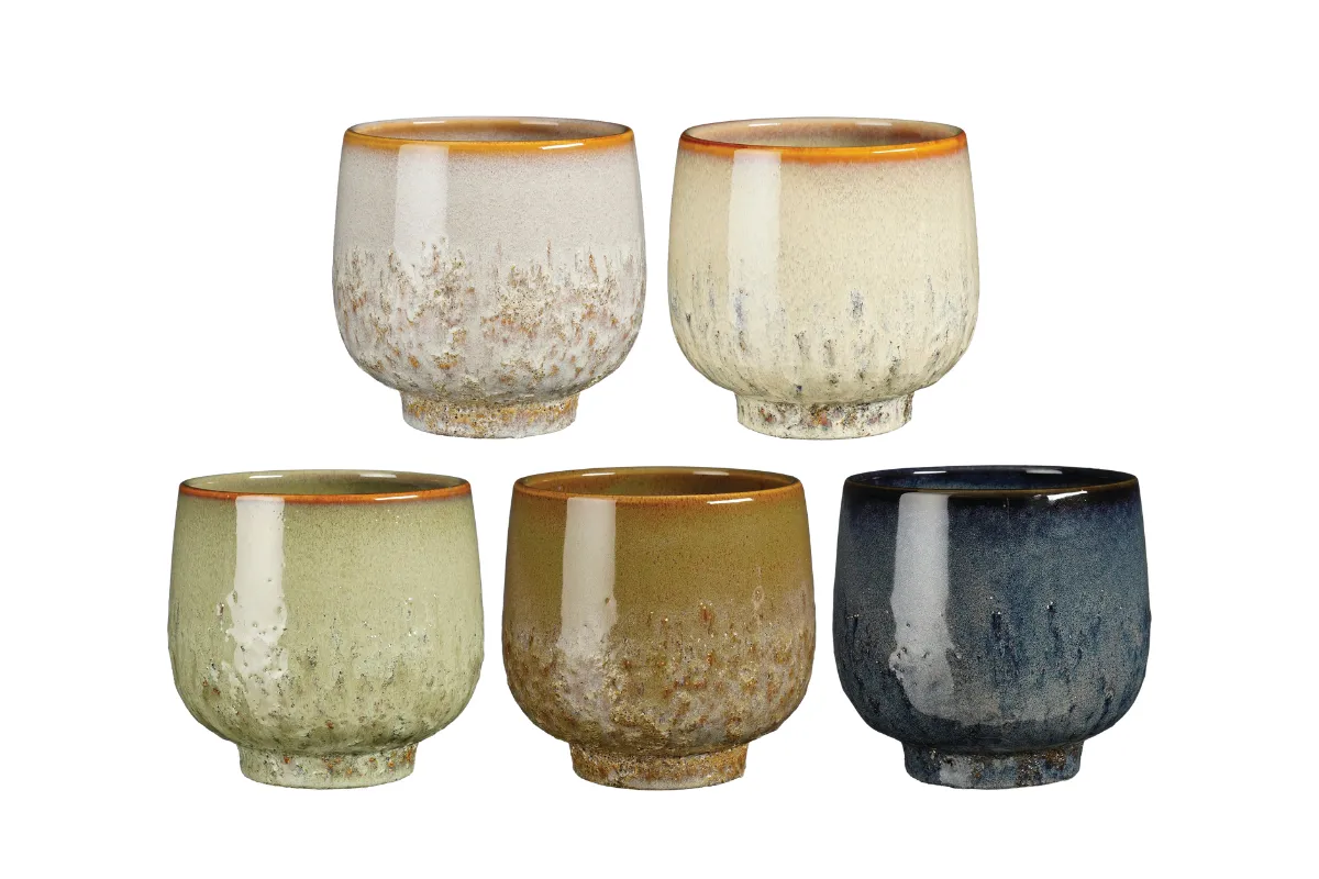 LONEC KERAMIKA OVAL, PORTO, 23x15x15 cm, BEL,ZELEN,MODER