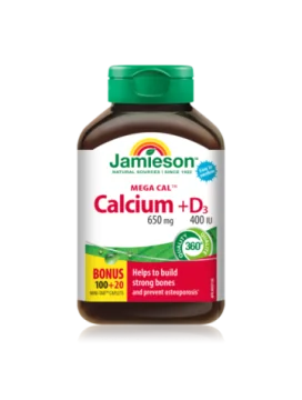 Jamieson Kalcij 650 mg in Vitamin D3 400 i.e.