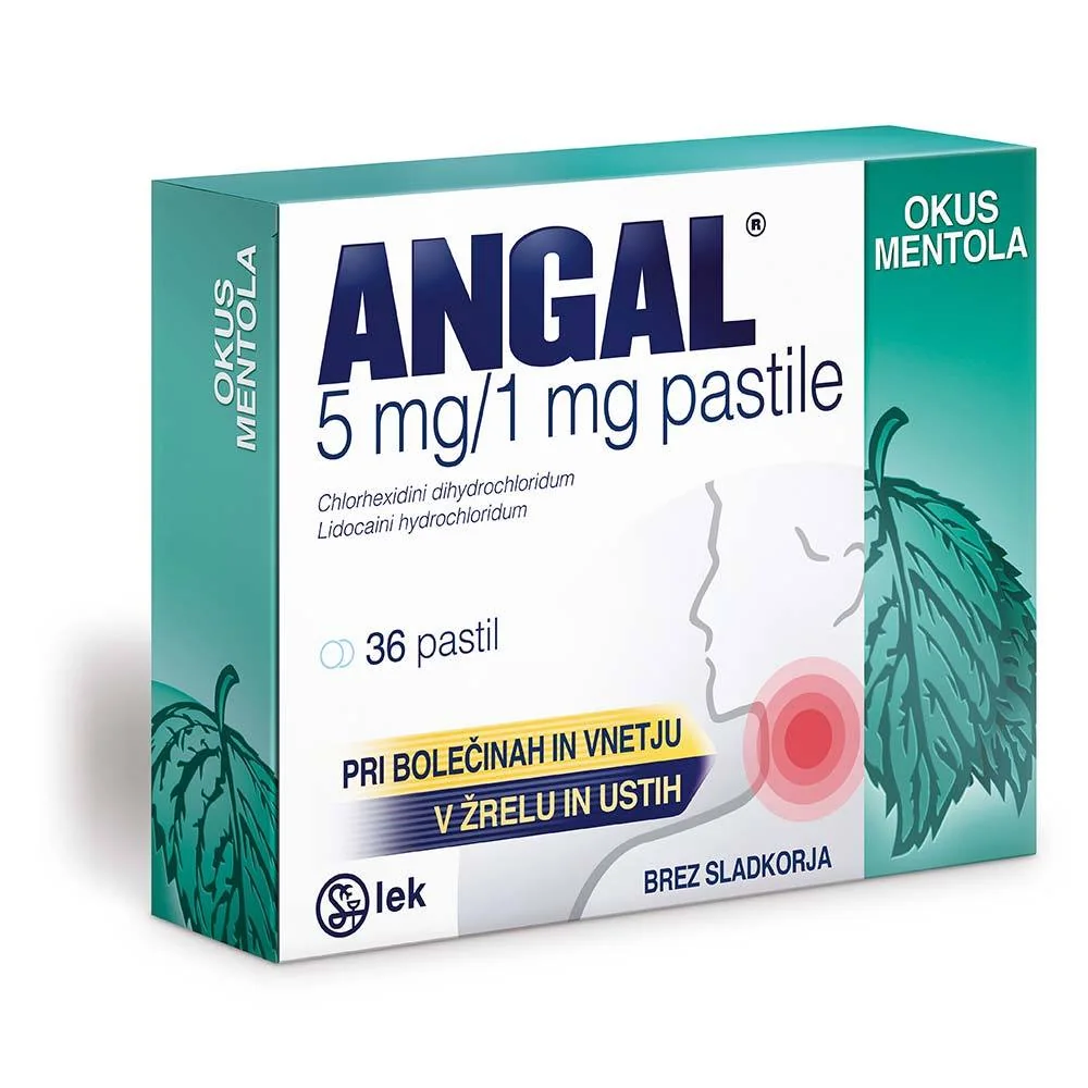 Angal® pastile z okusom mentola