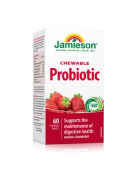 Jamieson Flora biotik 2 miljardi, žvečljive tablete z okusom jagode